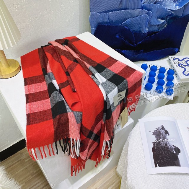 Burberry經典寬格混紡大披肩 經典格子女士圍巾披肩 巴寶莉2021新款羊毛羊絨圍巾  mmj1357